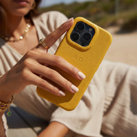 Yellow Leather iPhone Case - Snap Bands