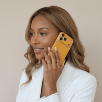 Yellow Personalized iPhone Case With Leather - Snap Bands