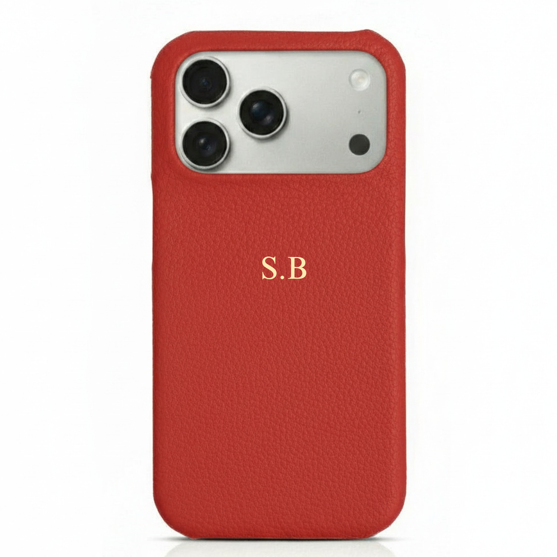 Red Pebble Leather iPhone Case