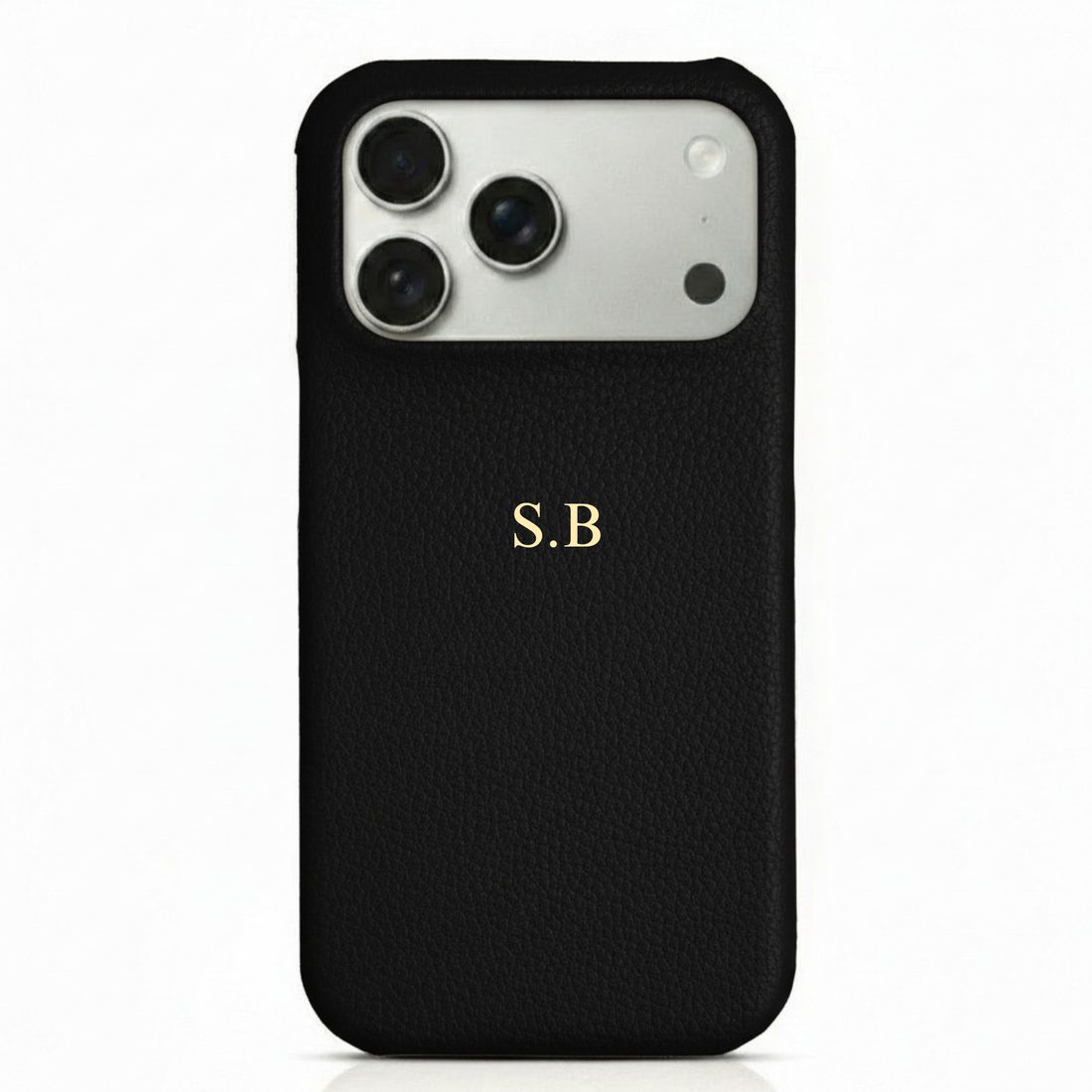 Black Pebble Leather iPhone Case