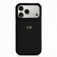 Black Pebble Leather iPhone Case