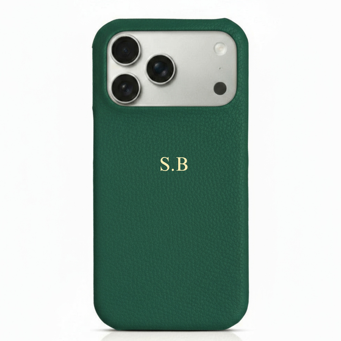 Green Pebble Leather iPhone Case