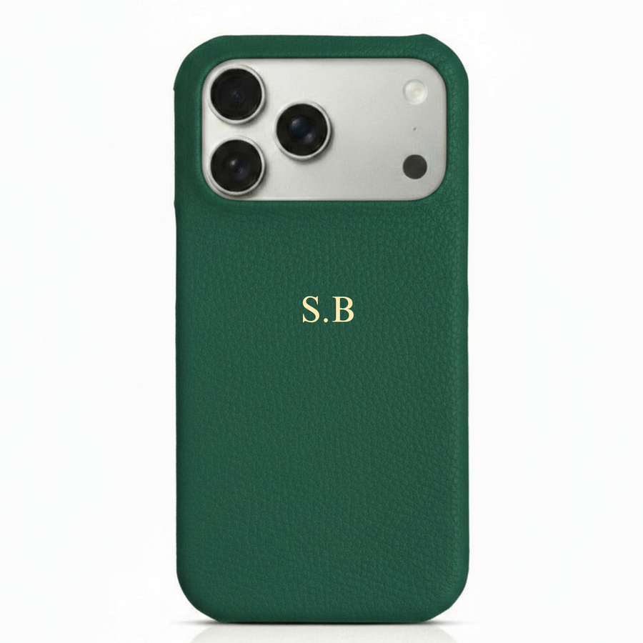 Green Pebble Leather iPhone Case