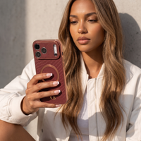 Brown Personalized Magnetic Leather iPhone Case