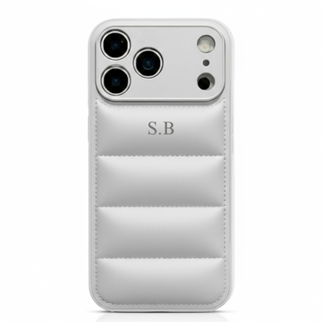 Silver Puffer Leather iPhone Case