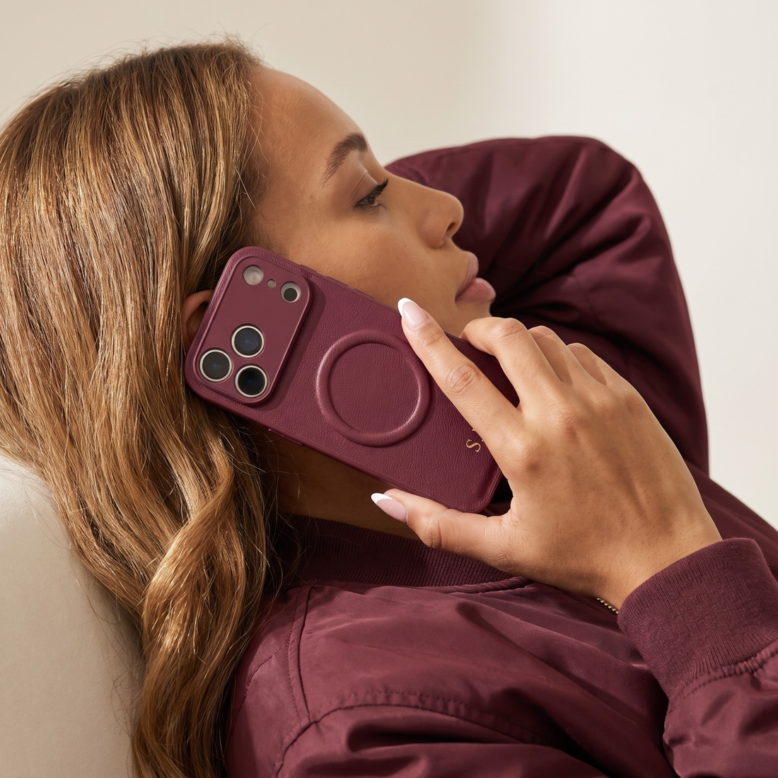 Wine Personalized Magnetic Leather iPhone Case