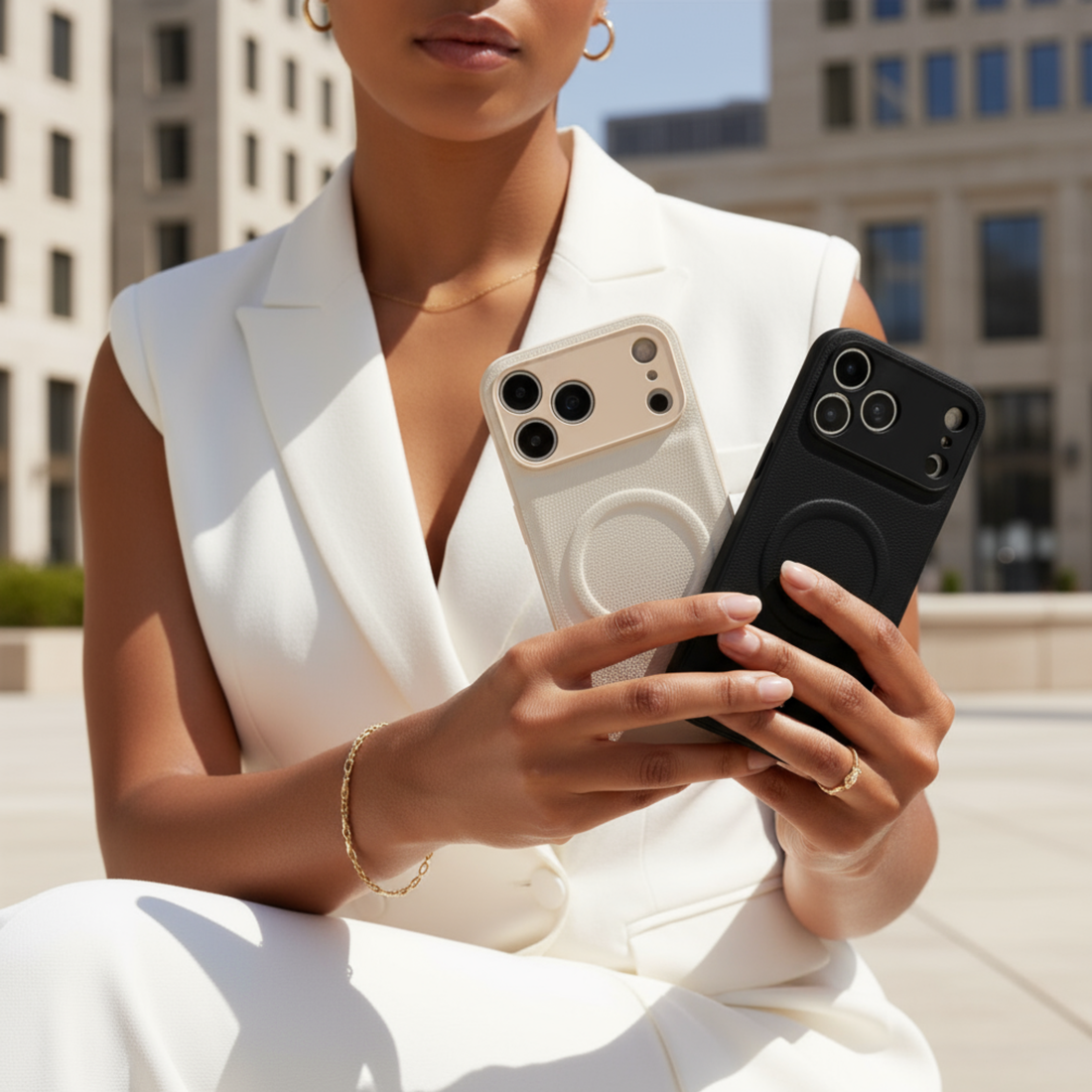 Black Personalized Magnetic Leather iPhone Case