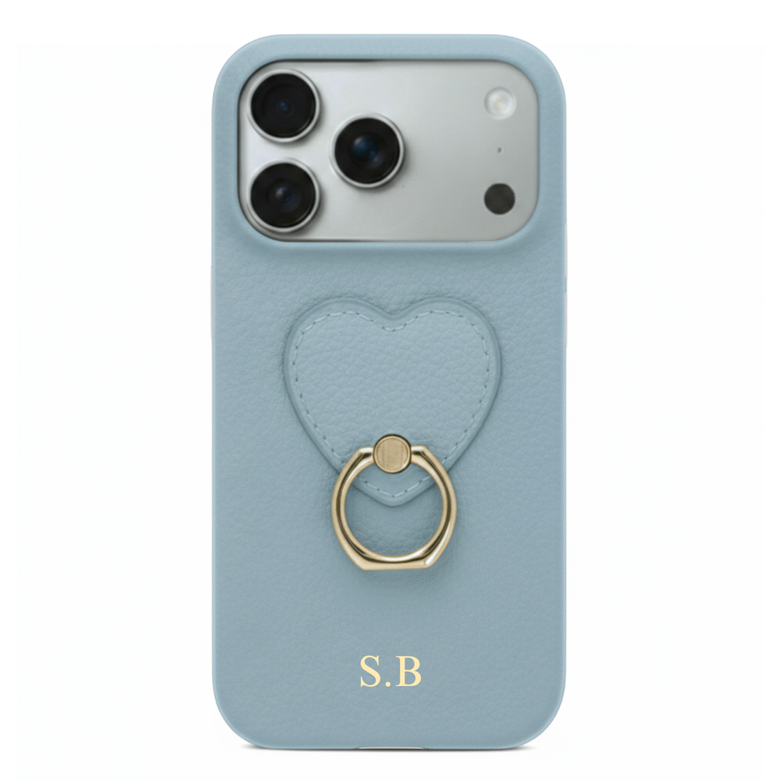 Blue  Heart Ring Leather iPhone Case