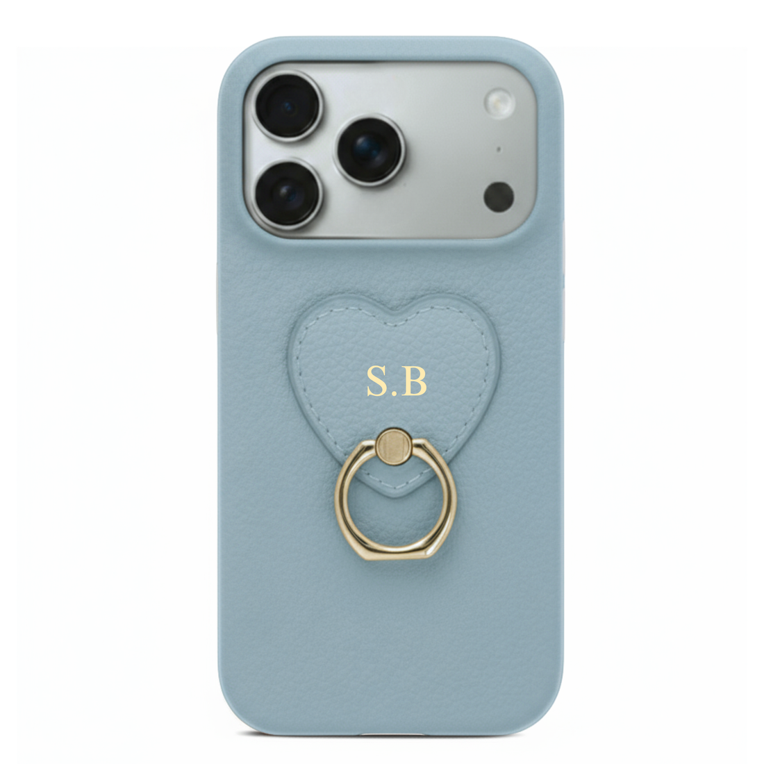 Blue  Heart Ring Leather iPhone Case