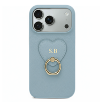 Blue  Heart Ring Leather iPhone Case