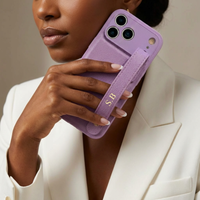 Purple Leather iPhone Case with Strap