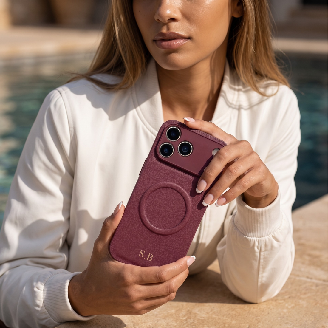 Wine Personalized Magnetic Leather iPhone Case