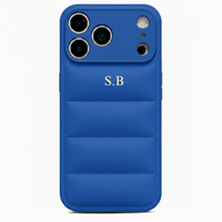 Blue Puffer Leather iPhone Case