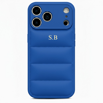 Blue Puffer Leather iPhone Case