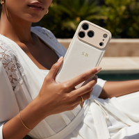 White Personalized Leather iPhone Case