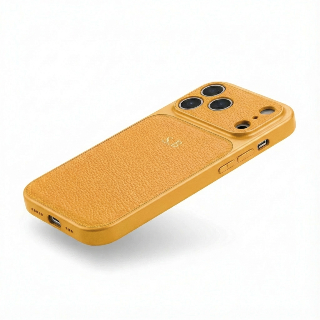 Yellow Personalized iPhone Case With Leather