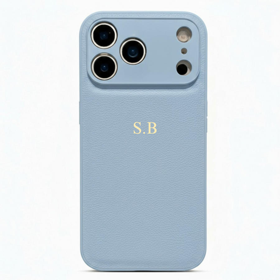 Blue Leather iPhone Case