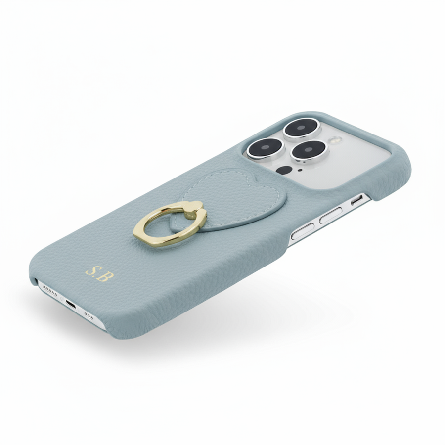 Blue  Heart Ring Leather iPhone Case