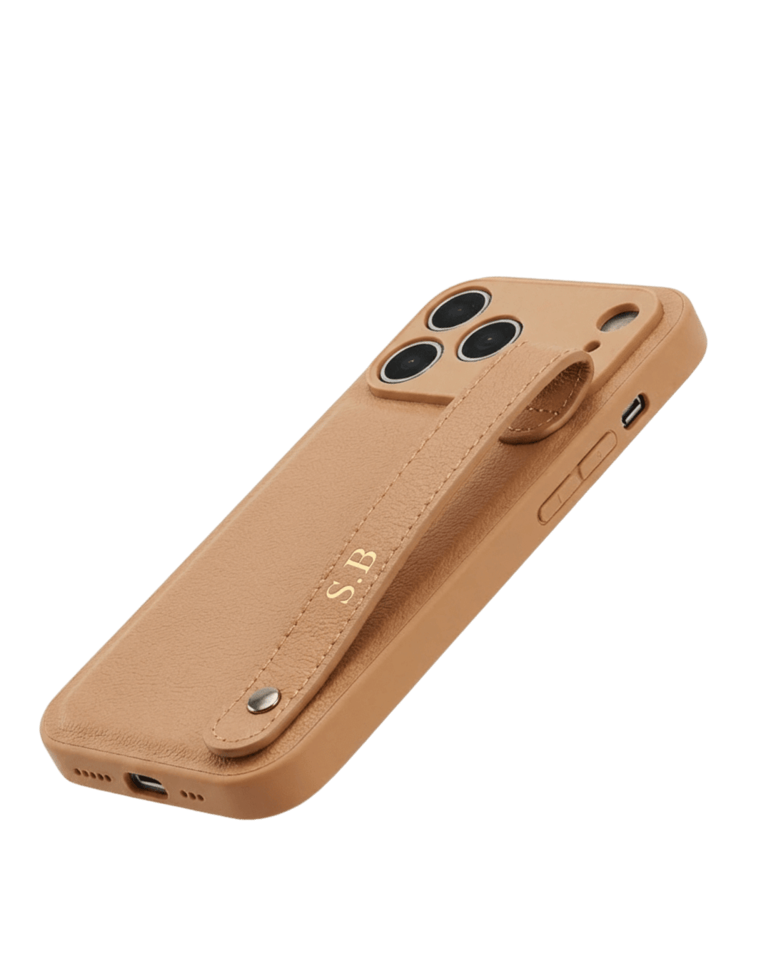 Orange Leather iPhone Case with Strap