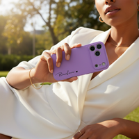 Purple Personalized Leather iPhone Case
