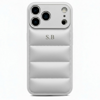 Silver Puffer Leather iPhone Case