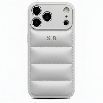 Silver Puffer Leather iPhone Case