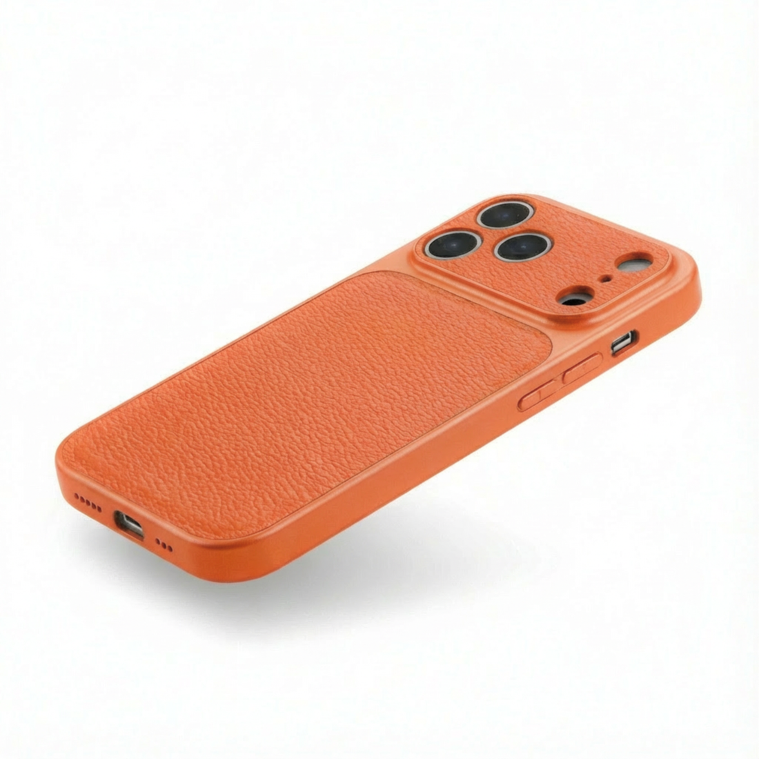 Orange Personalized iPhone Case With Leather