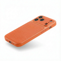 Orange Personalized iPhone Case With Leather