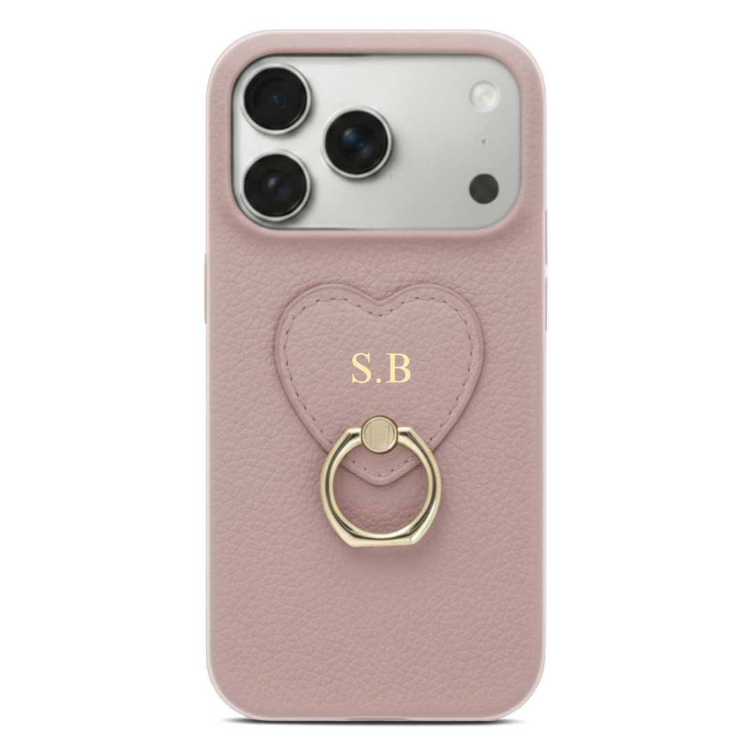 Pink  Heart Ring Leather iPhone Case