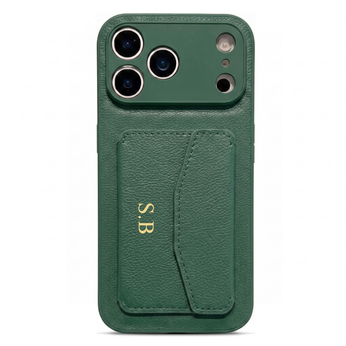 Green Leather iPhone Case With Card Holder