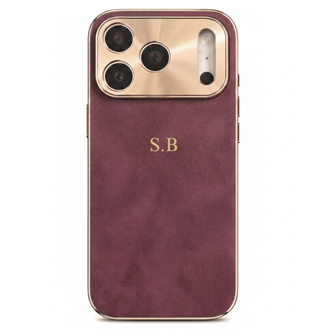 Burgundy Lambskin Leather Custom iPhone Case