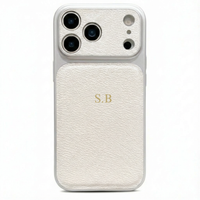 White Personalized iPhone Case With Leather