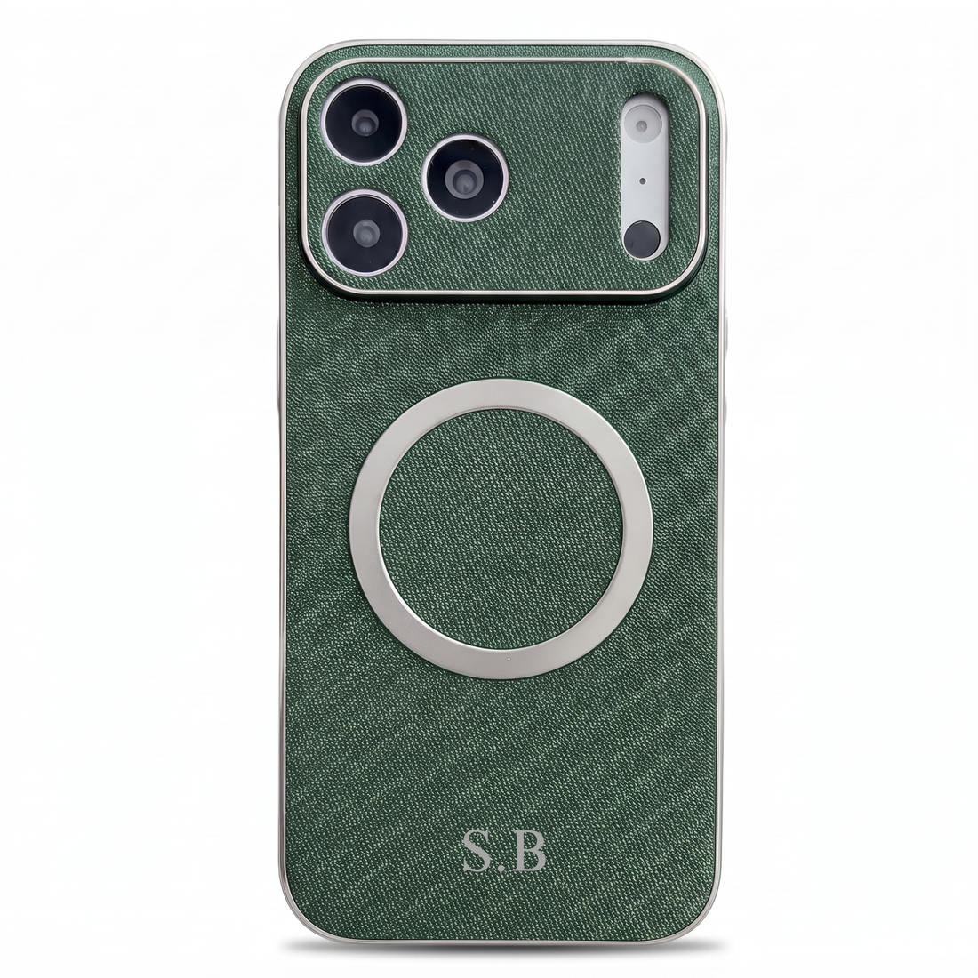 Green Personalized Magnetic Leather iPhone Case