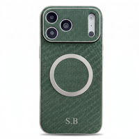 Green Personalized Magnetic Leather iPhone Case
