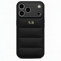 Black Puffer Leather iPhone Case