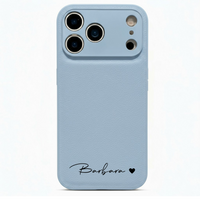 Blue Personalized Leather iPhone Case