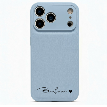 Blue Personalized Leather iPhone Case