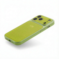 Green Personalized iPhone Case With Leather