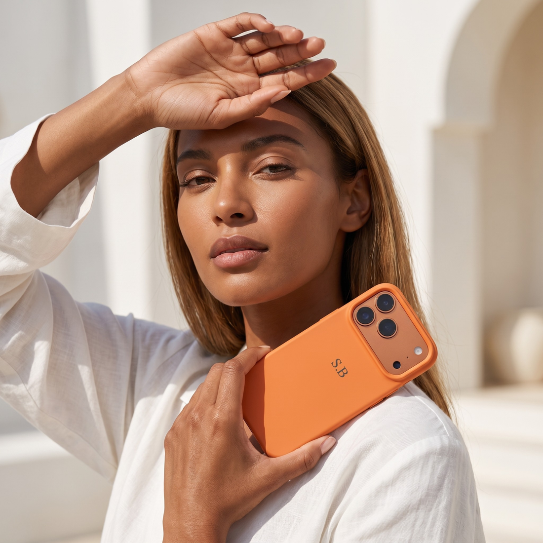 Orange Personalized Liquid Silicone iPhone Case