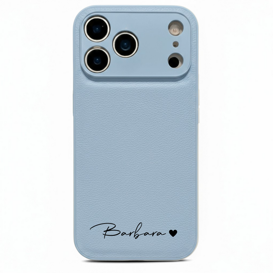 Blue Personalized Leather iPhone Case