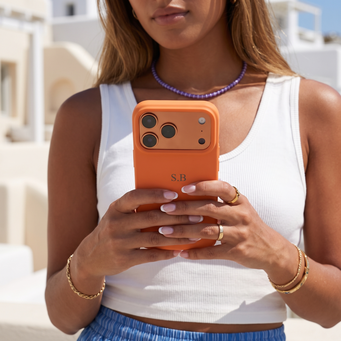Orange Personalized Liquid Silicone iPhone Case