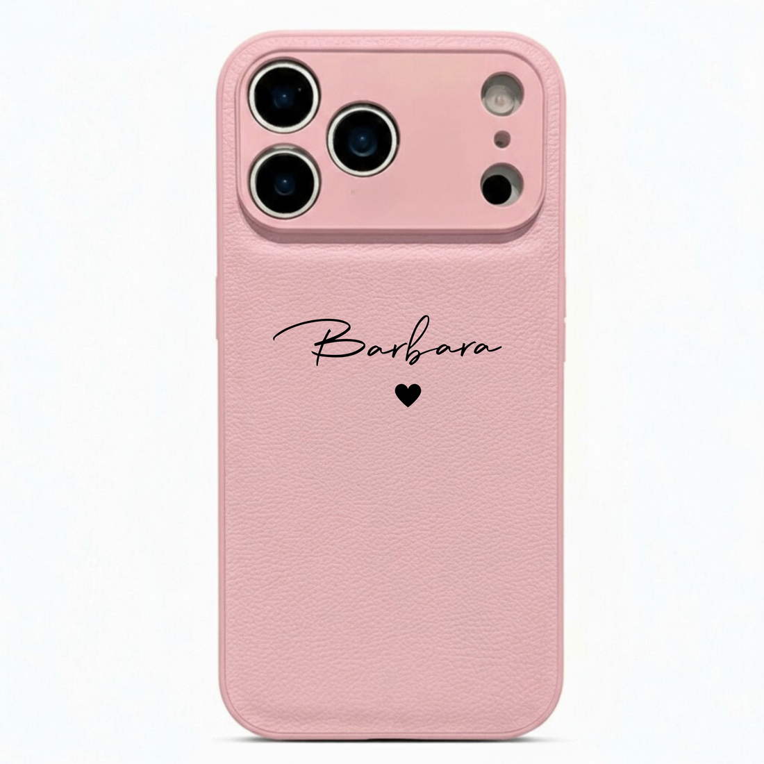 Pink Personalized Leather iPhone Case