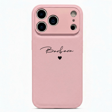 Pink Personalized Leather iPhone Case