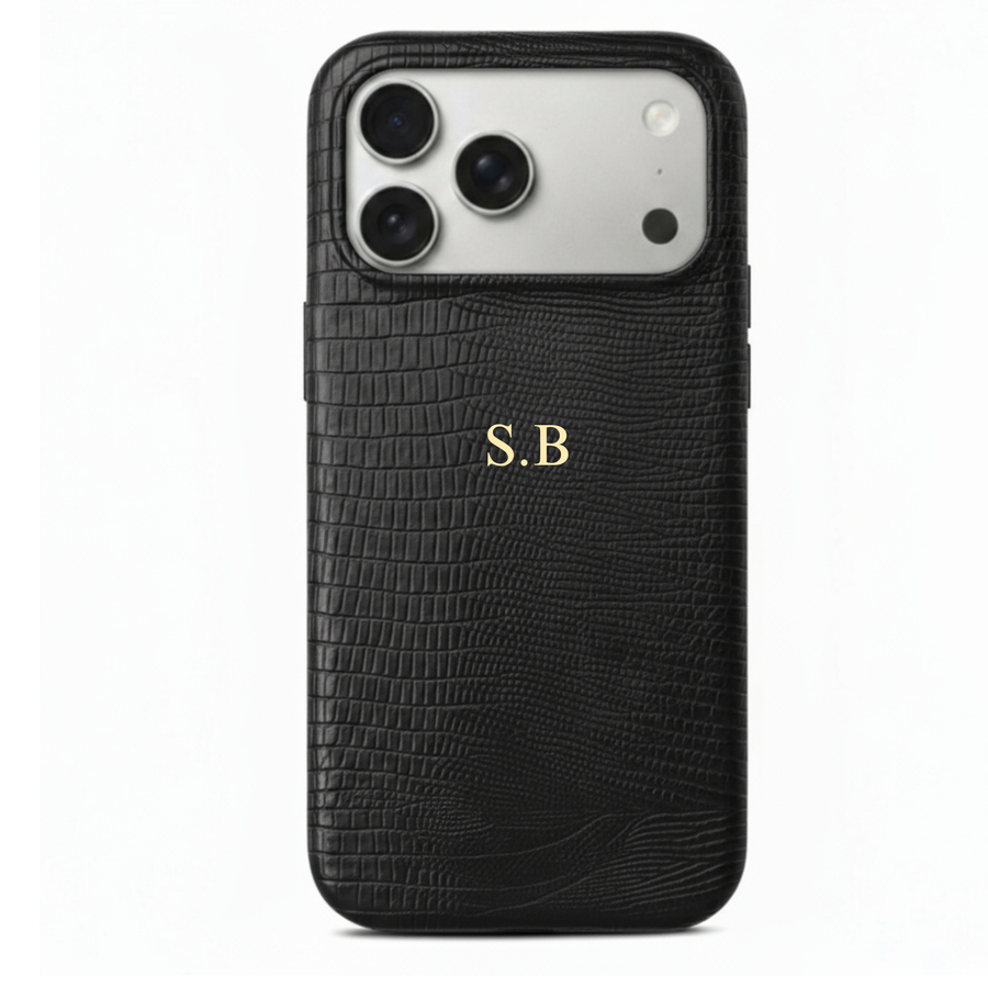 Black Leather Snake iPhone Case