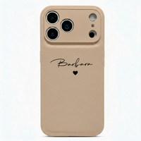 Beige Personalized Leather iPhone Case