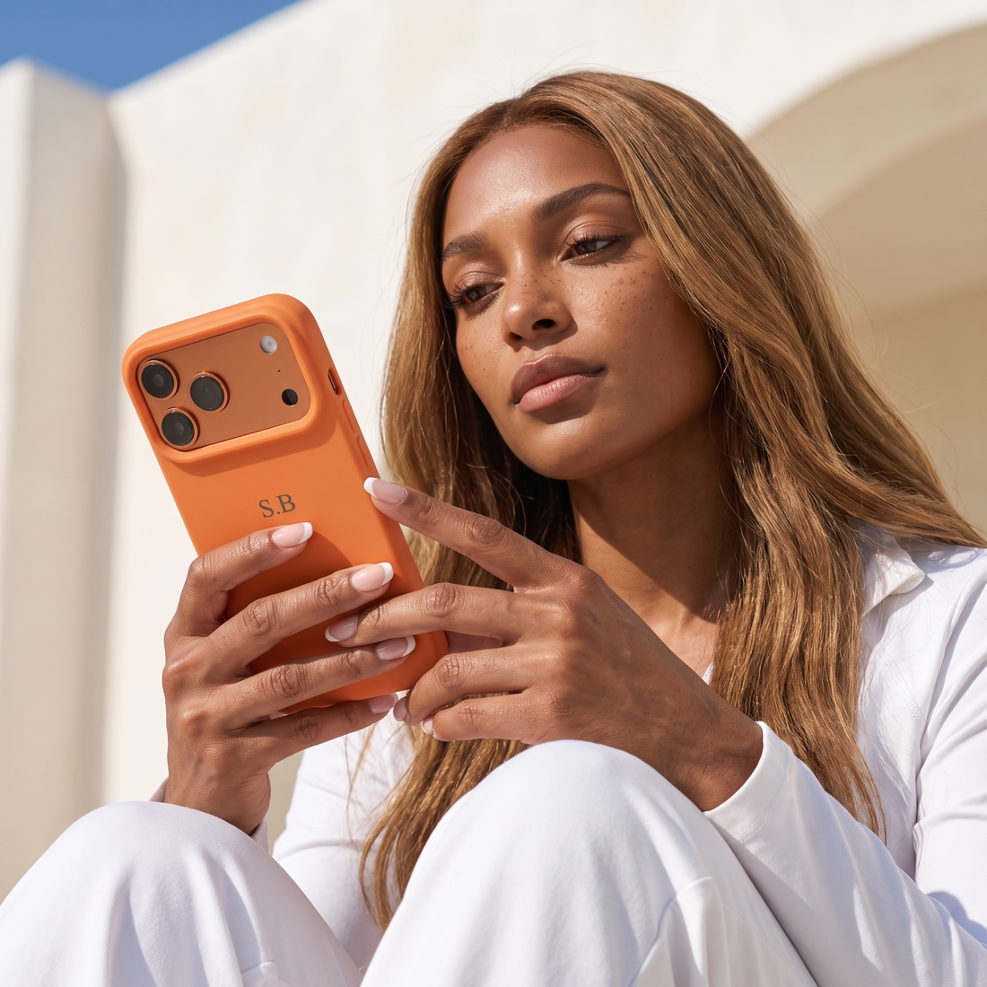 Orange Personalized Liquid Silicone iPhone Case