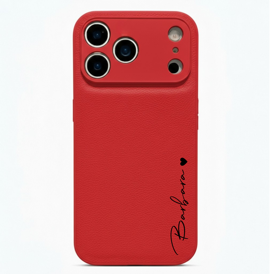 Red Personalized Leather iPhone Case