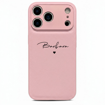 Pink Personalized Leather iPhone Case