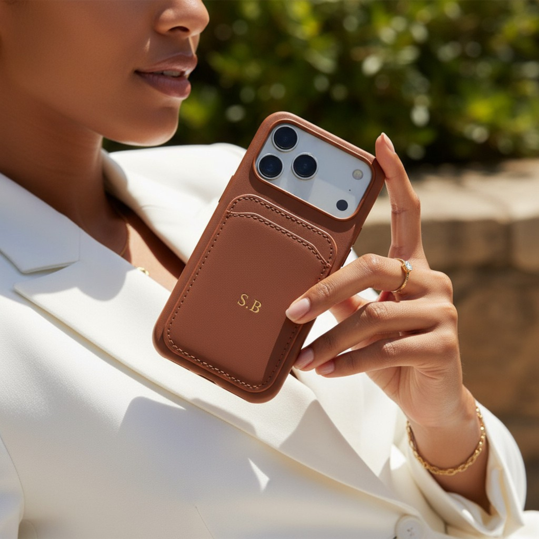 Brown iPhone Case with Card Holder