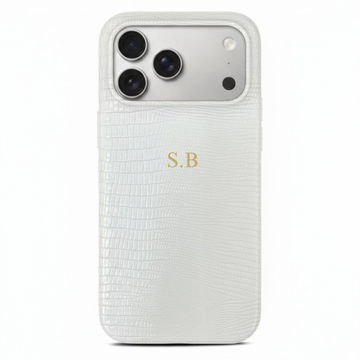 White Leather Snake iPhone Case